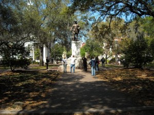 The canopies of trees hold the city together