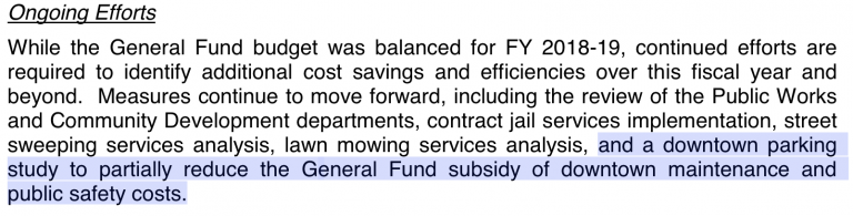 2019 Downtown Subsidy