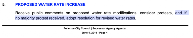 Water Rate Increase June 2019