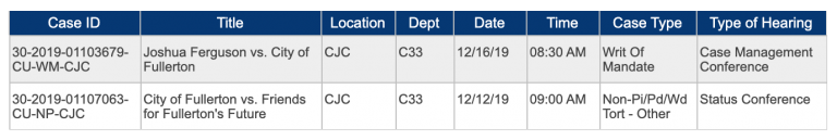 OC Superior Court Related Cases Dec2019